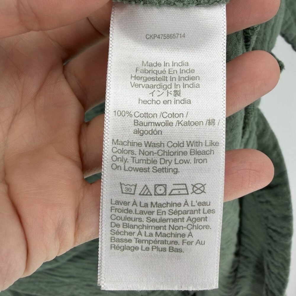 Madewell Lightspun Green Cover-Up Maxi Shirt Dress M Gauze Pool Beach Travel - Picture 8 of 10